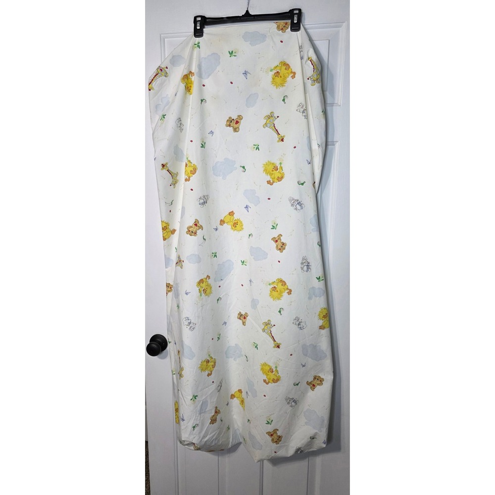 Vintage Little Suzy's Zoo Witzy Duckling Crib Sheet Gerber White Nursery Bedding